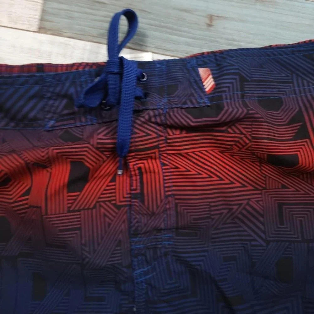 Adidas All‎ Over Logo Graphic Print Board/Swim 22' Shorts Sz Large